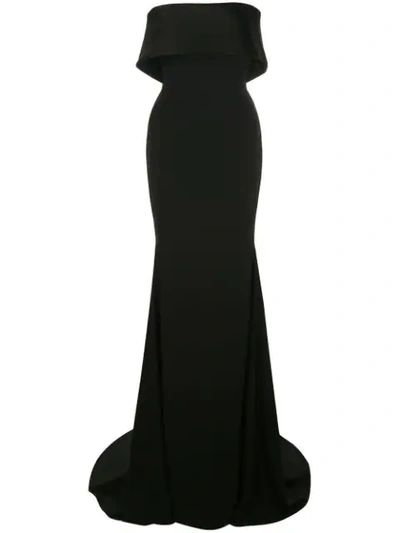 Alex Perry Folded Top Evening Dress In Black