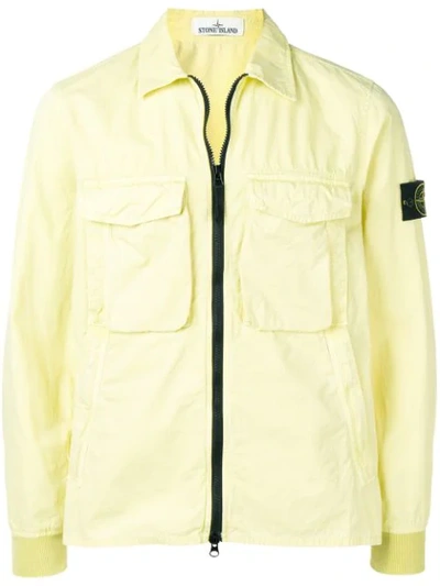 Stone Island Zipped Jacket In Yellow