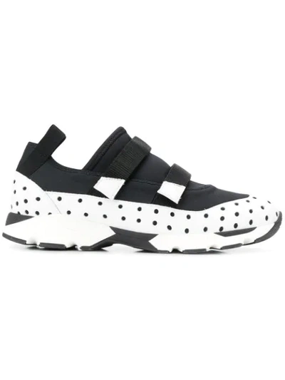 Marni Perforated Panel Sneakers In Black