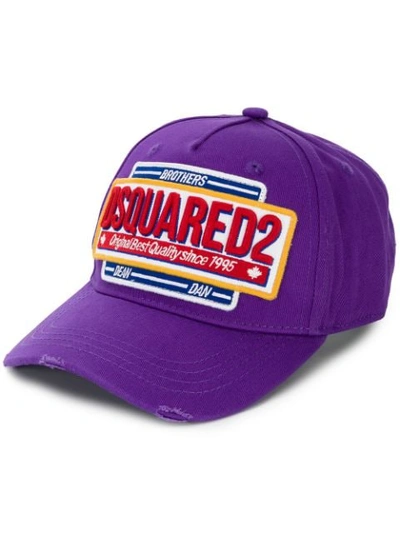 Dsquared2 Logo Patch Baseball Cap In Purple