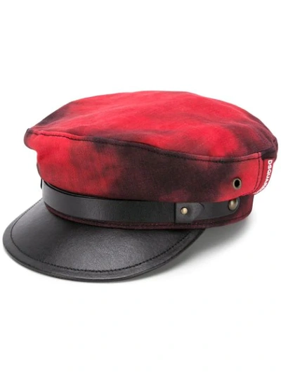 Dsquared2 Dyed Biker Hat In Red
