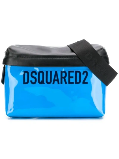 Dsquared2 Blue Logo-print Vinyl Belt Bag
