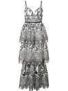 Marchesa Notte Lace Evening Dress In White