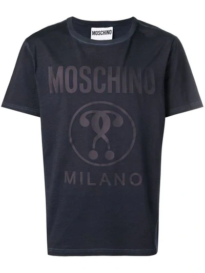 Moschino Double Question Mark T-shirt In Black