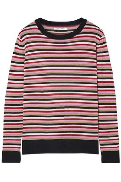 Chinti & Parker Chinti And Parker Woman Metallic Striped Wool-blend Sweater Pink