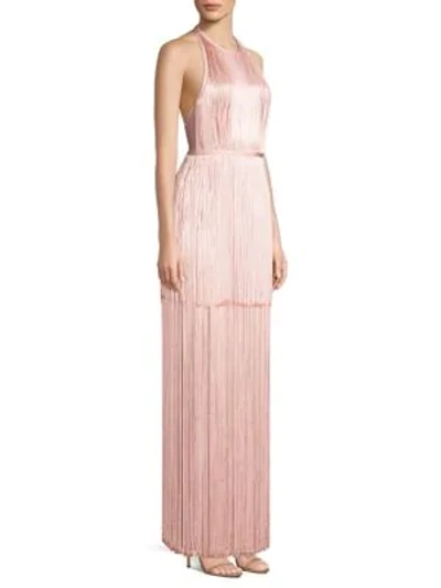 Herve Leger Belted Fringe Gown In Pink ModeSens