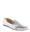 Agl Attilio Giusti Leombruni Softy Pointy Toe Moccasin Loafer In Silver Snake