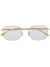 Gucci Eyewear Square Shaped Glasses - Gold