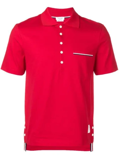 Thom Browne Chest Pocket Polo Shirt In Red