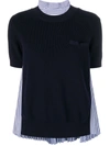 Sacai Pleated Back Knitted Top - Blue