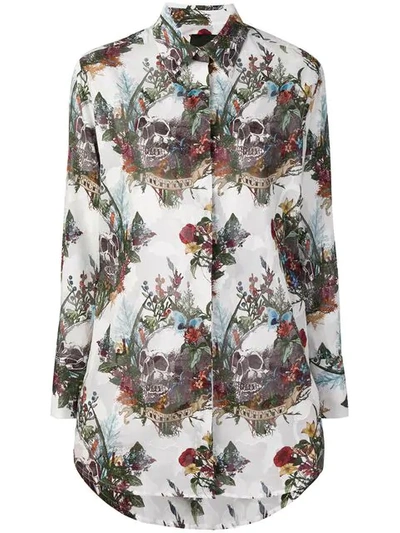 John Richmond Skull Print Shirt In White