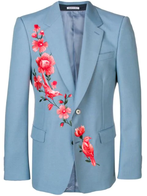 alexander mcqueen floral suit