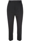 Rick Owens Cropped Tailored Trousers In Black