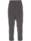 Rick Owens Cropped Tailored Trousers In Grey