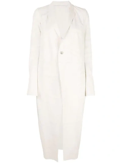 Rick Owens Long Blazer In Neutrals