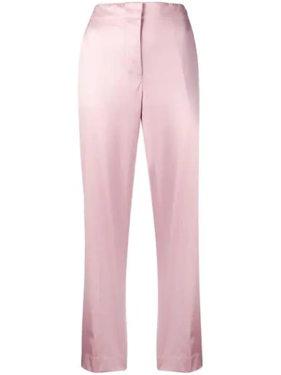 Theory Straight Leg Trousers In Pink