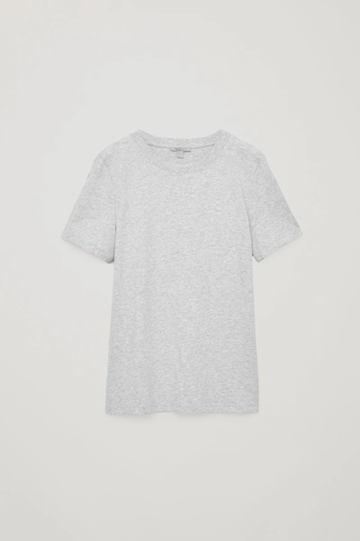 Cos Cotton T-shirt In Grey