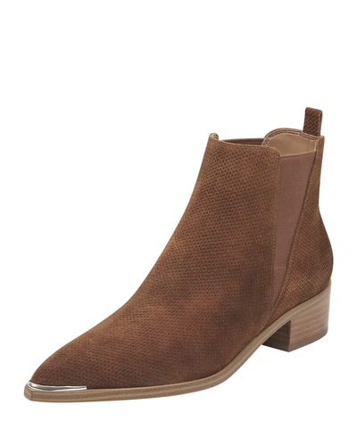Marc Fisher Yalen Brushed Suede Booties In Med Brown Canyon