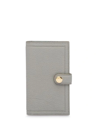 Miu Miu Madras Leather Wallet In Grey