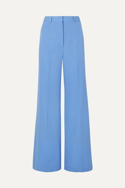 Stella Mccartney High-rise Wide-leg Wool Trousers In Blue