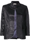 Zadig & Voltaire Verys Open Front Crinkle Leather Jacket In Noir