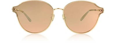 Bottega Veneta Bv0139s 004 Golden Metal Unisex Sunglasses