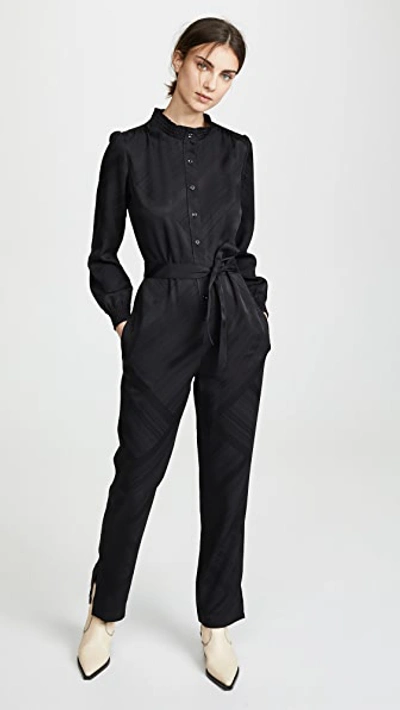 Apc Buttoned Jumpsuit In Lzz Noir