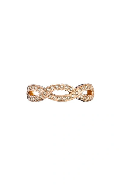 Sethi Couture Champagne Diamond Infinity Ring In Gold
