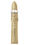 Michele 16mm Lizardskin Watch Strap In Gold