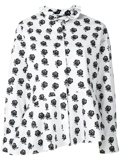 Kenzo Roses Printed Shirt In White