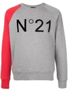 N°21 Contrast Logo Patch Sweatshirt In Grey