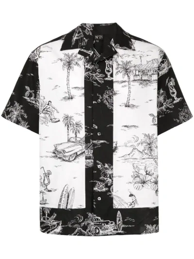 N°21 Contrast Embroidered Shirt In Black
