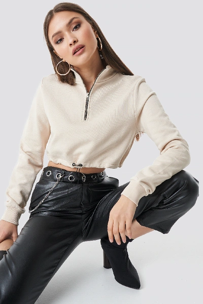 Chloé Cropped Jersey Sweater Beige