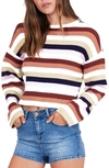 Amuse Society Bahia Stripe Crop Sweater In Multi Stripe
