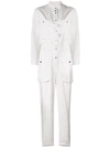 Isabel Marant Étoile Long Sleeve Washed Linen Jumpsuit In Off White