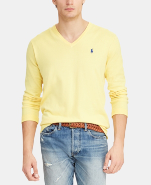 yellow polo v neck