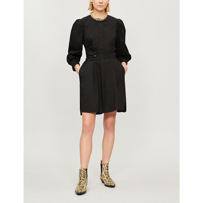 Isabel Marant Galaxy Belted Cotton Shirt Dress In Black