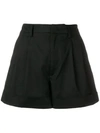 Isabel Marant Étoile Olbia  Cotton-poplin Turn-up Shorts In Black