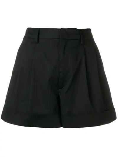 Isabel Marant Étoile Olbia  Cotton-poplin Turn-up Shorts In Black