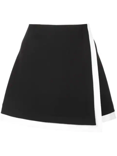 Alice And Olivia Wrap Mini Skirt In Black