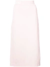 Fendi Logo Waist Soft Pencil Skirt In Pink