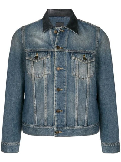 Saint Laurent Fitted Denim Jacket In Blue