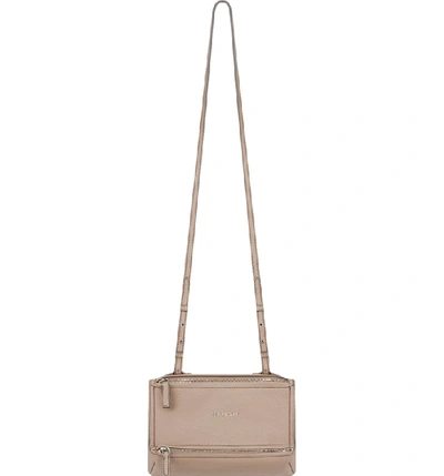 Givenchy 'mini Pandora' Sugar Leather Shoulder Bag - Beige In Powder