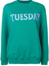 Alberta Ferretti 'tuesday' Sweatshirt In Green,light Blue