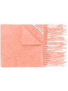 Acne Studios Canada Skinny Fringed Mélange Wool Scarf In Antique Rose
