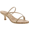 Schutz Women's Evenise Neon Kitten Heel Sandals In Natural Fabric