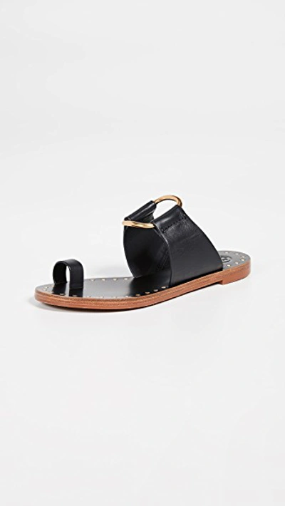Tory Burch Women's Ravello Studded Leather Slide Sandals In Perfect Black
