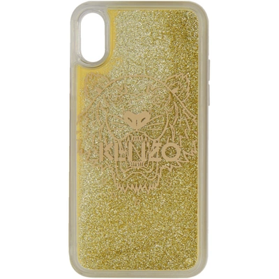 Kenzo Gold Tiger Iphone X/xs Case In Or  Gold