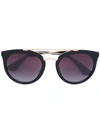 Prada Round Frame Sunglasses In 黑色