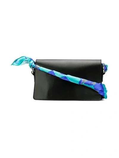 Mm6 Maison Margiela Ribbon Flap Shoulder Bag In Black